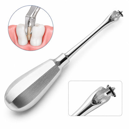 Extractor dental de coronas y raíces con punta cruzada