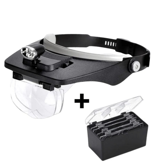 Lupa de Cabeza G7 Dental y Estética con 4 Lentes Amplia — vista frontal profesional